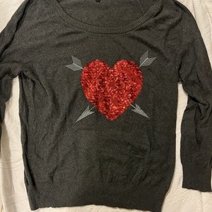 Torrid Women's plus size red heart sweater